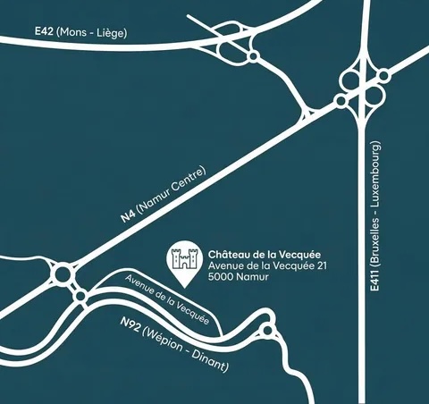 Plan accès Chateau de la Vecquée Namur